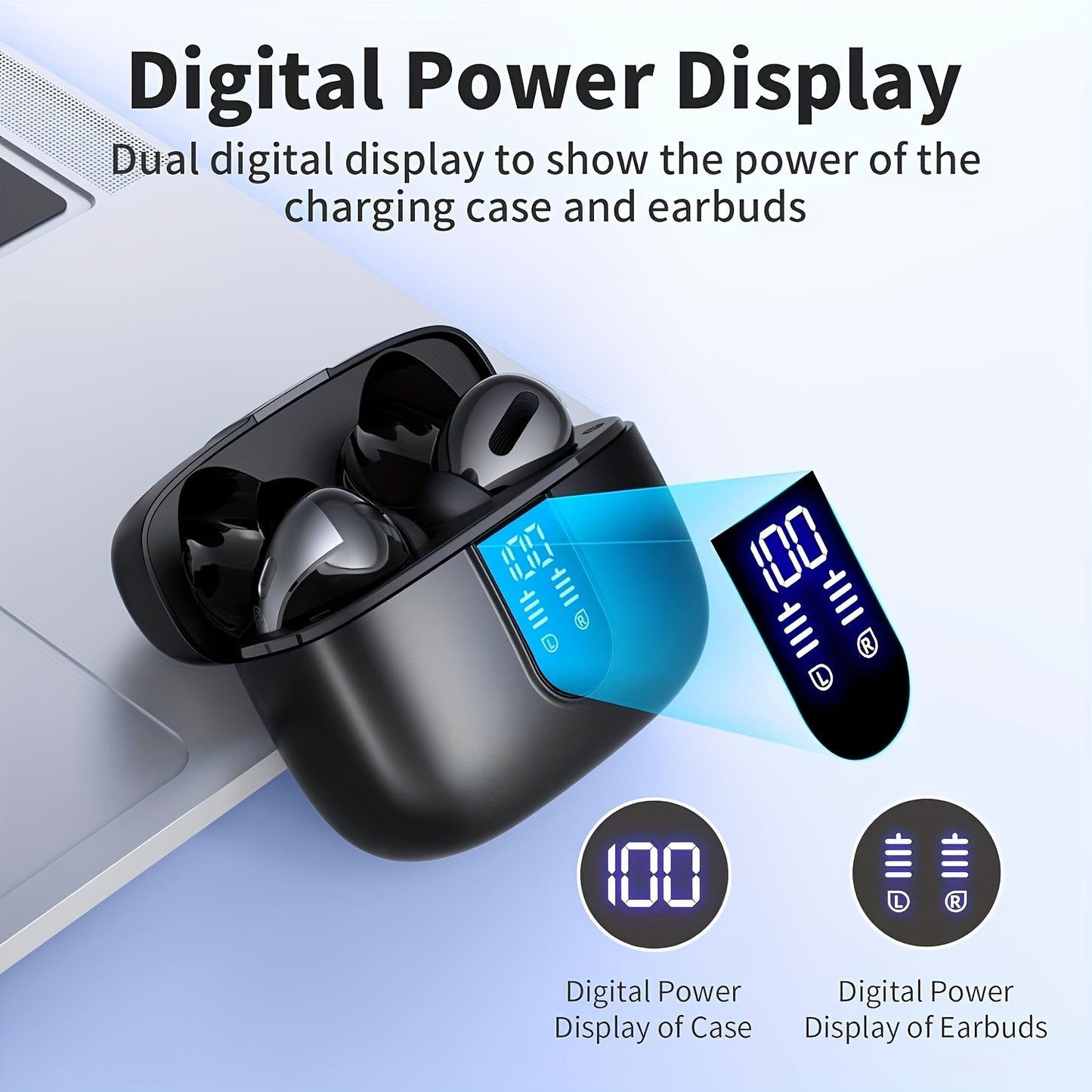 LIFEBEE New Wireless 5.3 Earbuds for Running Sports, Mini Wireless Earphones Stereo Headphones with Dual-LED Display, Wireless Headset Built-in Microphone