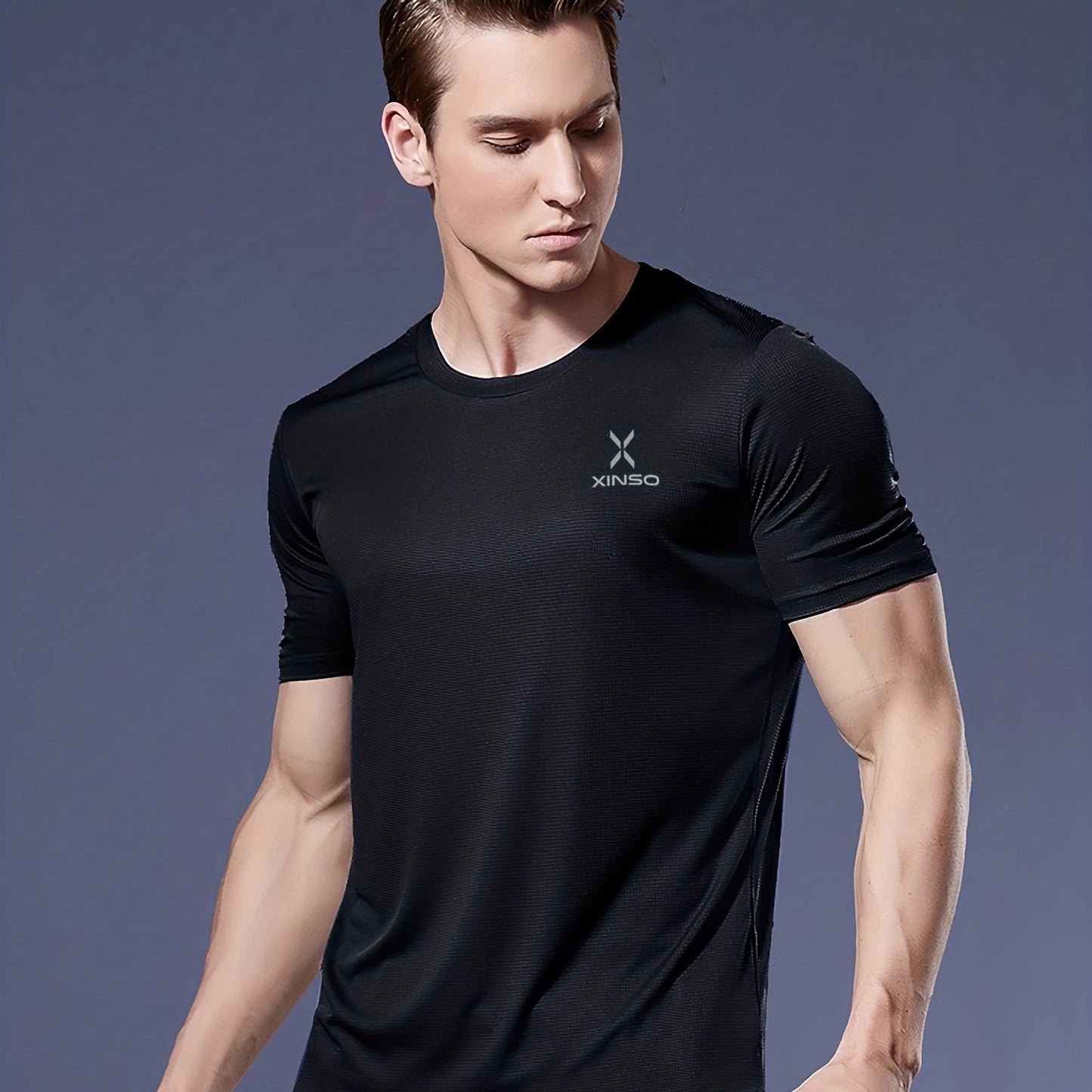 Men's Ultra-Thin T-Shirt with Round Neck, Lightweight and Breathable Performance Running Top for Gym Workouts