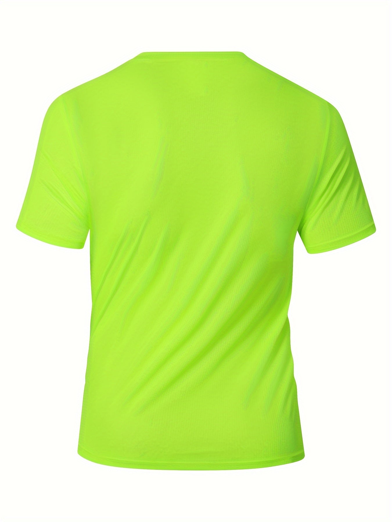 Men's Lightweight Sports T-Shirt - 100% Polyester, Moisture-Wicking, Breathable, Smooth Fabric, Round Neck, Short Sleeve, for Sports, Training, Casual, Party, Beach, Night Out - Unisex-Adult