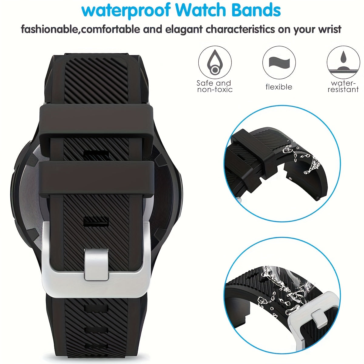 Smart Watch Band Compatible with Gear S3 Frontier/Classic/Galaxy Watch 46mm, 1pc 20mm 22mm Soft Replacement Sport Bracelet Strap for Gear S3 Frontier/ Classic/ Moto 360 2 2nd Men (Green) Silicone Watch Band Smart Watch Strap