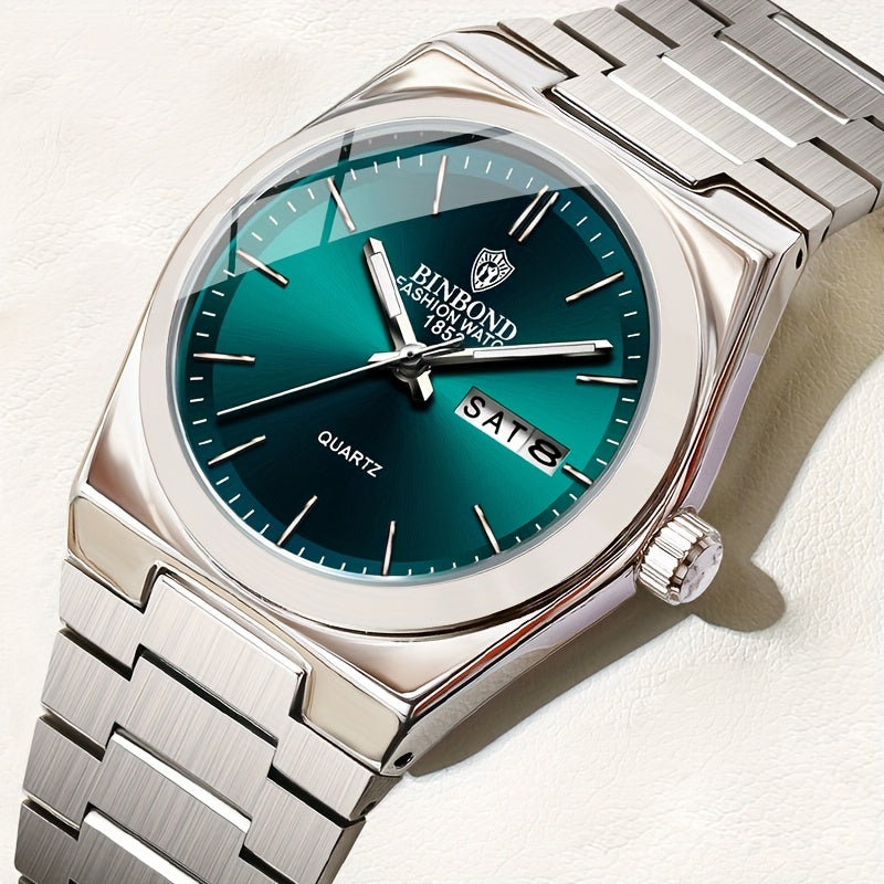 BINBOND Luxury Watch for Woman Ladies Elegant Quartz Watch Luminous Date Week Stainless Steel Women's Watches Clock