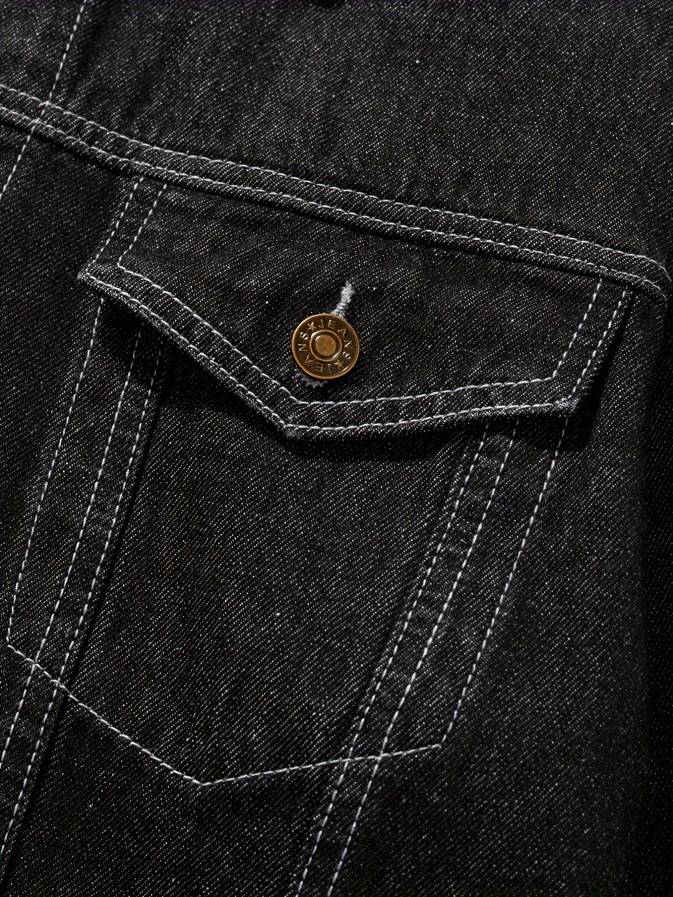 Men's Slim-Fit Denim Jacket - Casual Cotton Blend, Long Sleeve with Pockets, Machine Washable