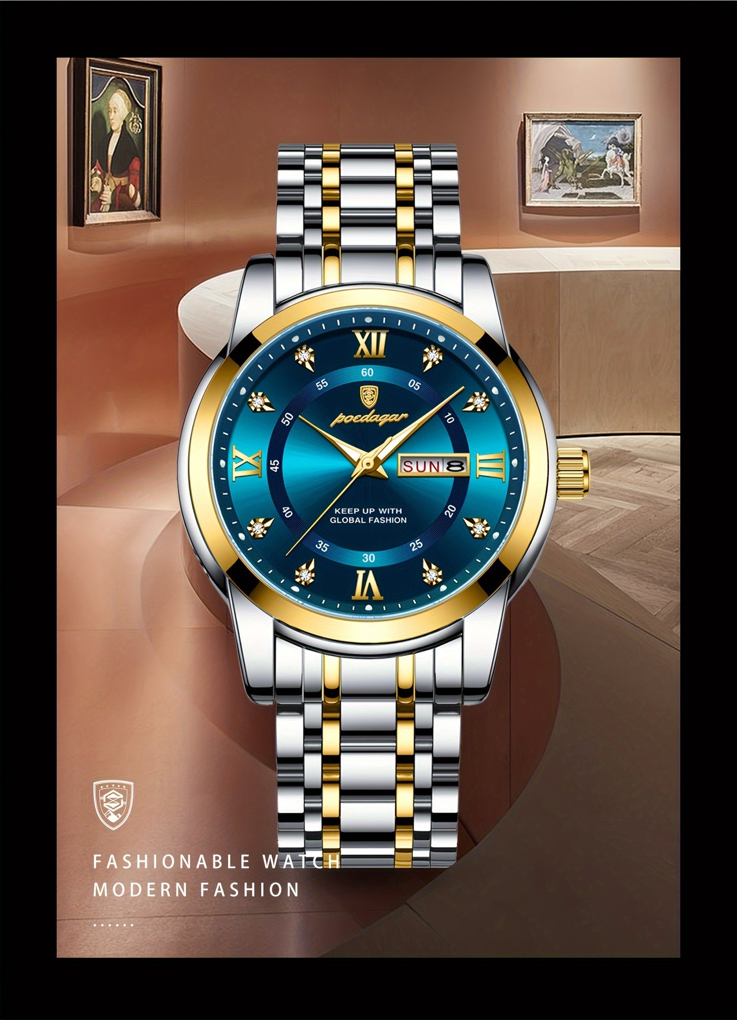 POEDAGAR Luxury Sport Wrist Watch for Man Luminous Date Men'S Watch Quartz Stainless Steel Men'S Watches, Ideal Choice for Gift, Suitable for Women