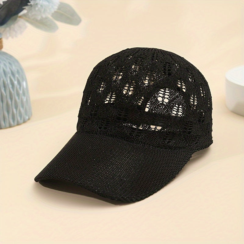 Breathable Mesh Baseball Cap for Women - Adjustable, Lightweight & Stylish Sun Hat with Hollow-Out Design