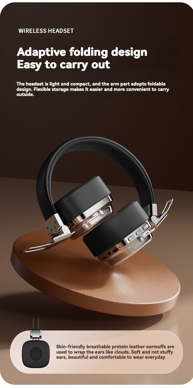 Vintage-Inspired Over-Ear Wireless Headset With Wireless 5.3 Chip - No Lag Gaming, Hi-Fi Sound & Deep Bass, Long-Lasting 350Mah Battery, Ideal For Music Lovers & Athletes