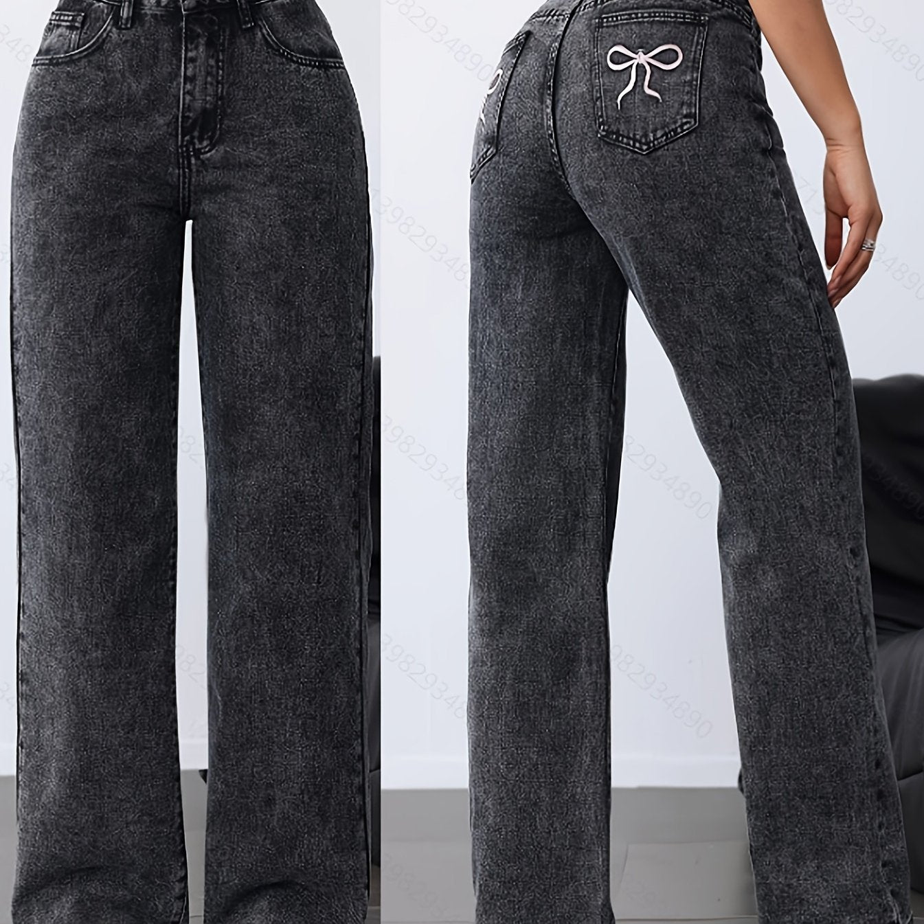 Loose Straight Leg Jeans, Casual Versatile Denim Pants For Women, Women's Clothing & Denim