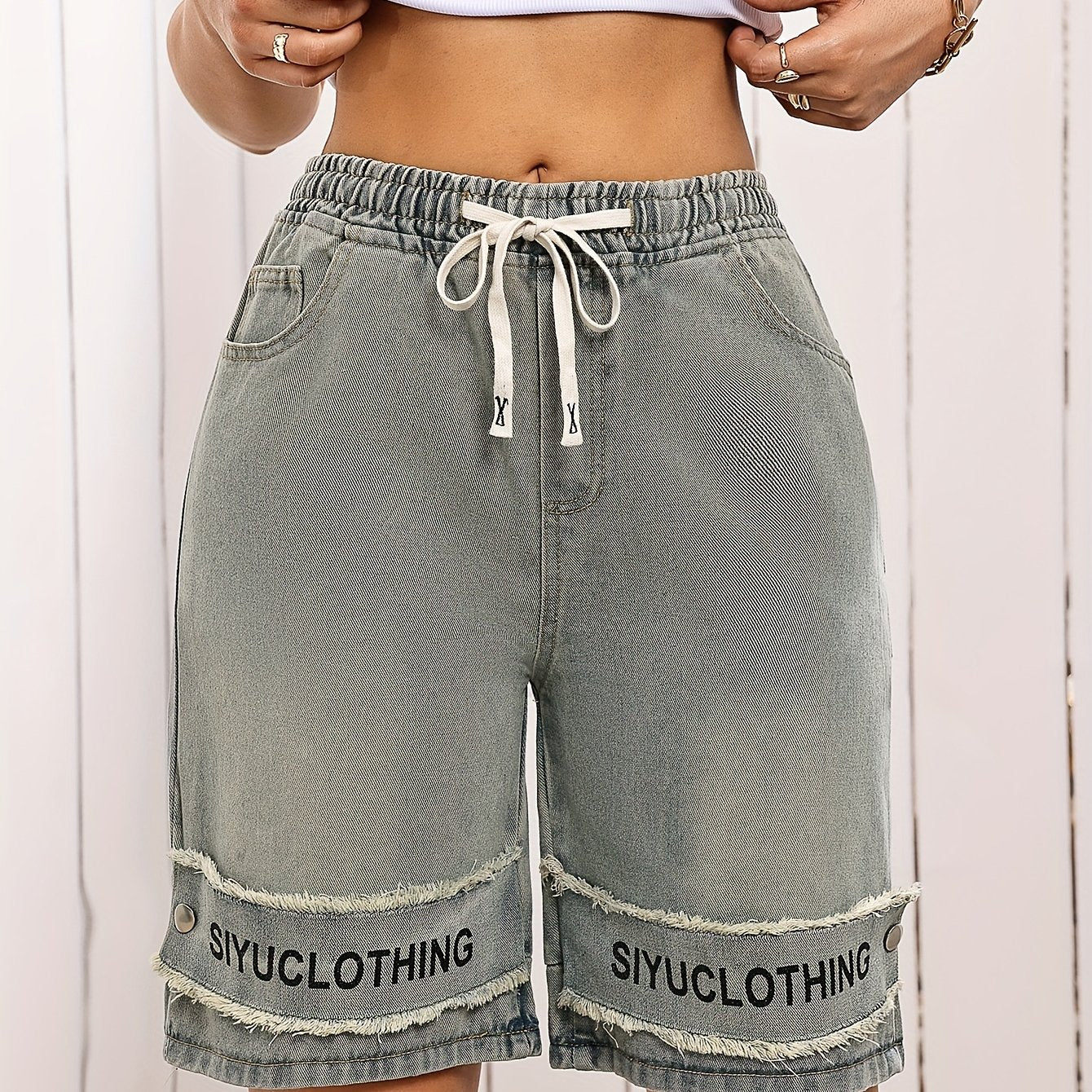 Summer New American Shorts with and Trendy Print Design High Waist Shorts 18283