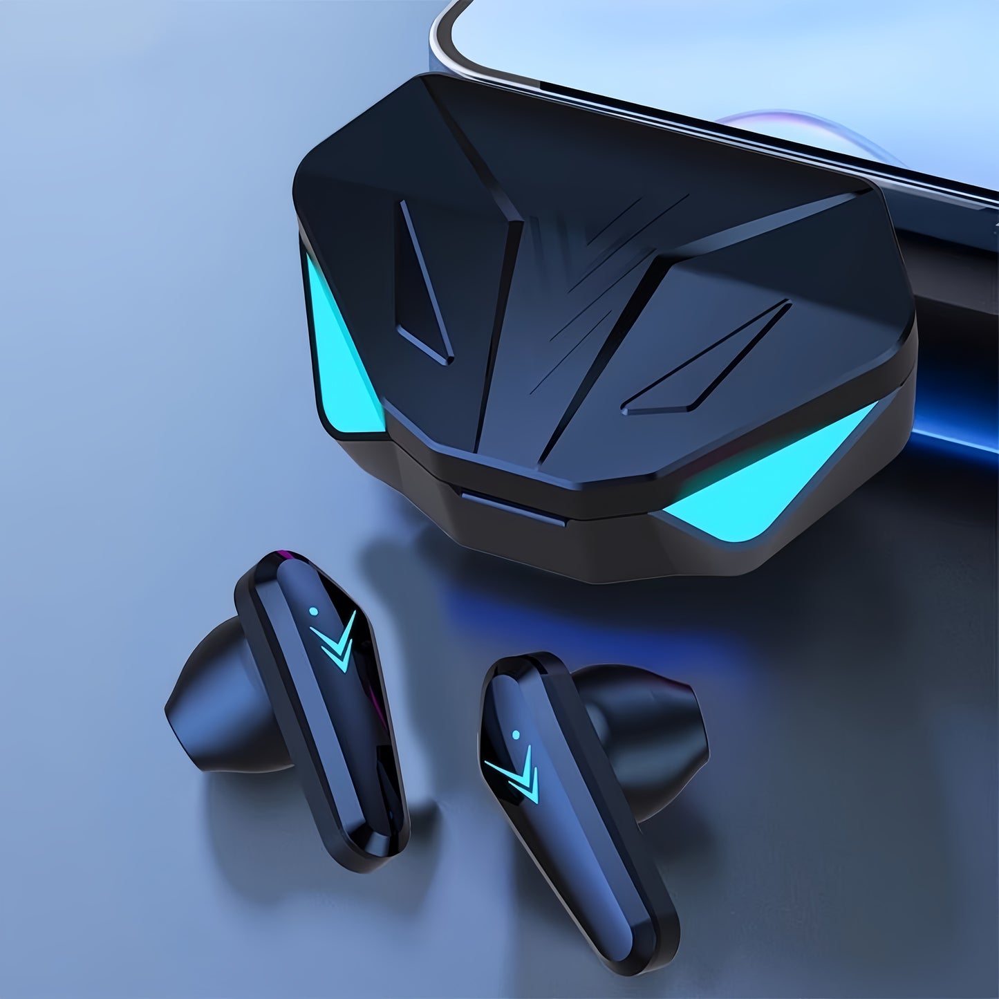 Bluetours X15 Wireless Earbuds with Colorful LED Lights - Intelligent Digital Display, Extended Playtime, Clear Call Quality, Low Latency, Ideal for Gaming & Outdoor Use - No Charger Included, Gaming Headphones | LED Light Ea