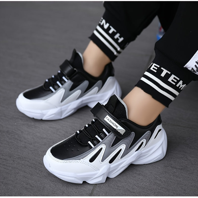 2025 New Boys' Sneakers - Breathable Quick-Dry Synthetic, Durable Low-Top Lace-Up Shoes with Closure, Stylish Striped Design for Outdoor, Running & Casual Wear, All-Season Comfort, Shoes for Girls, Running Footwear, Modern Sn