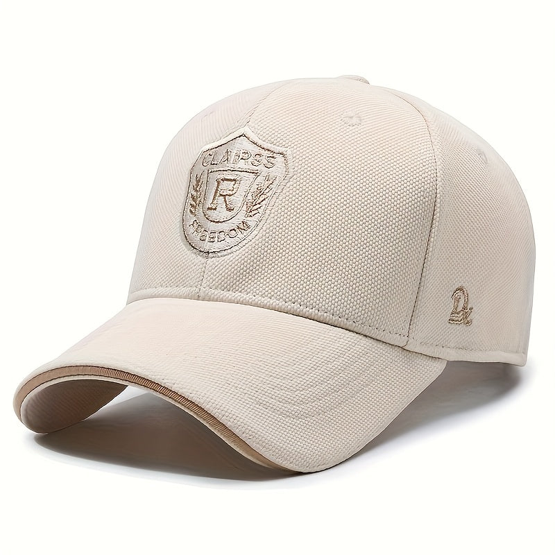 Four seasons hats baseball caps for men and women R letter Joker hat badge wide-brimmed visor