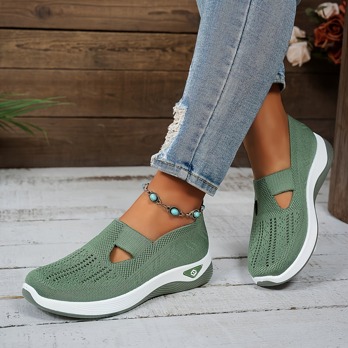 MZMQS Women's Breathable Mesh Slip-On Sneakers - Lightweight & Comfortable Walking Shoes with Rubber Sole and Fabric Insole - Versatile All-Season Footwear in Multiple Colors - Hand Washable, MZMQS