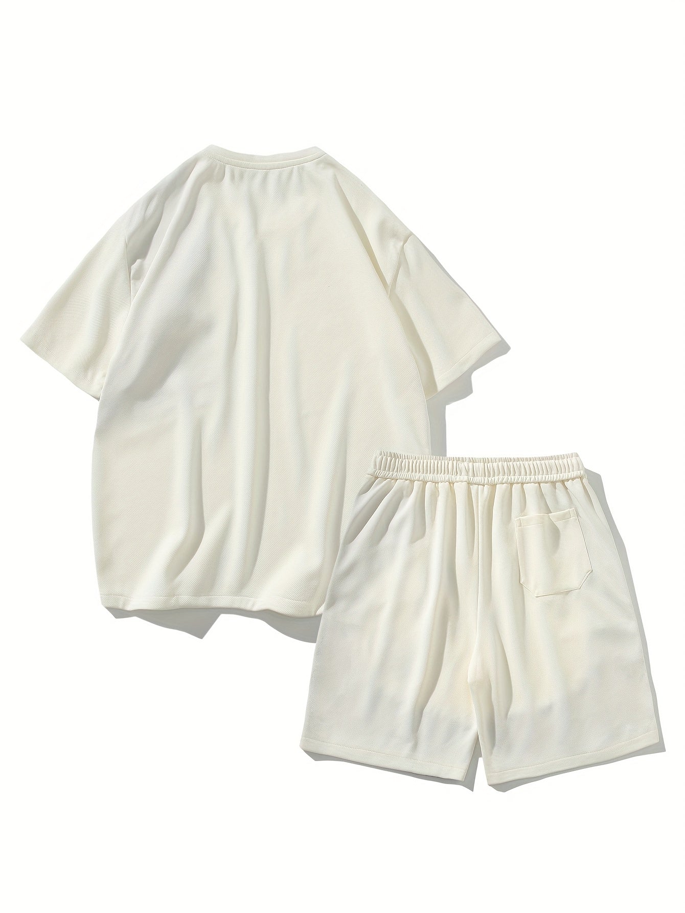 2pcs Men's Summer Casual Outdoor Set, Fashion Ethnic Style Round Neck Short Sleeve T-Shirt and Shorts Suit with Embroidery Design Loose Fit, Short Sleeve + Drawstring Shorts Combo, Suitable for Summer Outdoor Activities