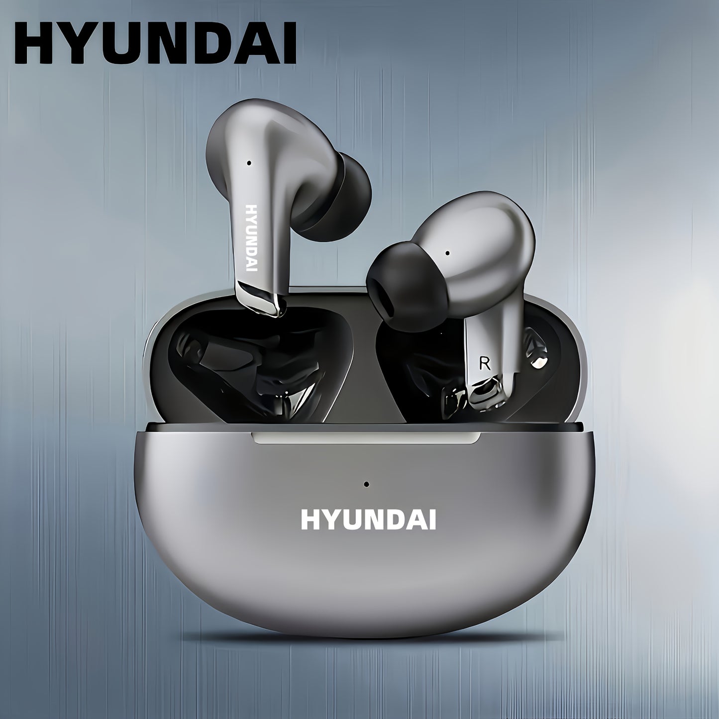 HYUNDAI 2024 Earbuds - High-Resolution Sound Quality, Dual AAC & SBC Decoding, New 5.3 Chip for Enhanced Connectivity, Intelligent Noise Cancellation, Smart Control, Comfortable Fit, Long Battery Life, Auto-Pairing, and Clear