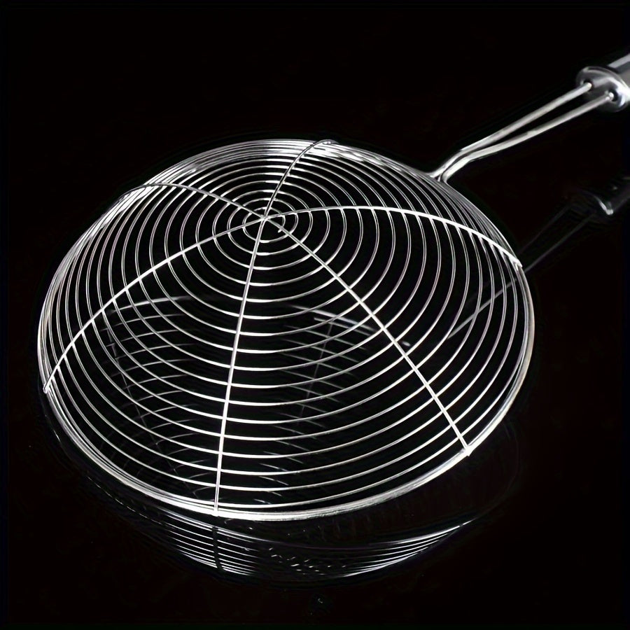 Stainless Steel Strainer Ladle with Handle - Durable Wire Skimmer Spoon for Cooking, Frying & Kitchen Use