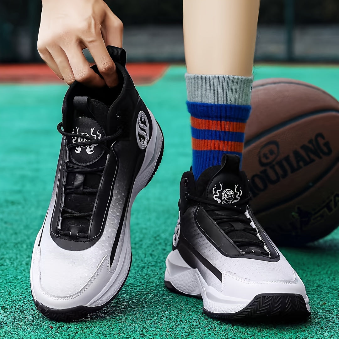 Unisex Fashion Sports Sneakers - Casual Street Athletic Running Shoes with Breathable Fabric Upper, Mid Top Lace-Up, Rubber EVA Sole, All-Season Comfort, Round Toe for Training & Basketball