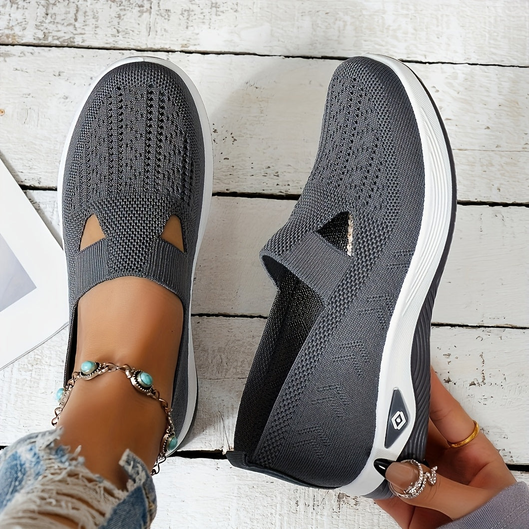 MZMQS Women's Breathable Mesh Slip-On Sneakers - Lightweight & Comfortable Walking Shoes with Rubber Sole and Fabric Insole - Versatile All-Season Footwear in Multiple Colors - Hand Washable, MZMQS