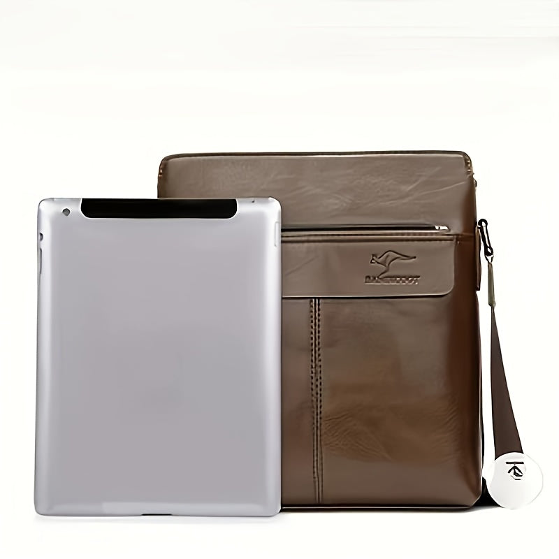 1pc Large Capacity Men'S Shoulder Bag - Adjustable Crossbody Sling with Multiple Compartments, Brown Business & Casual Bag for Work, Travel, Everyday Use - Unique Gift for Him, Birthday, Christmas, Work Shoulder Bag, Sophisti