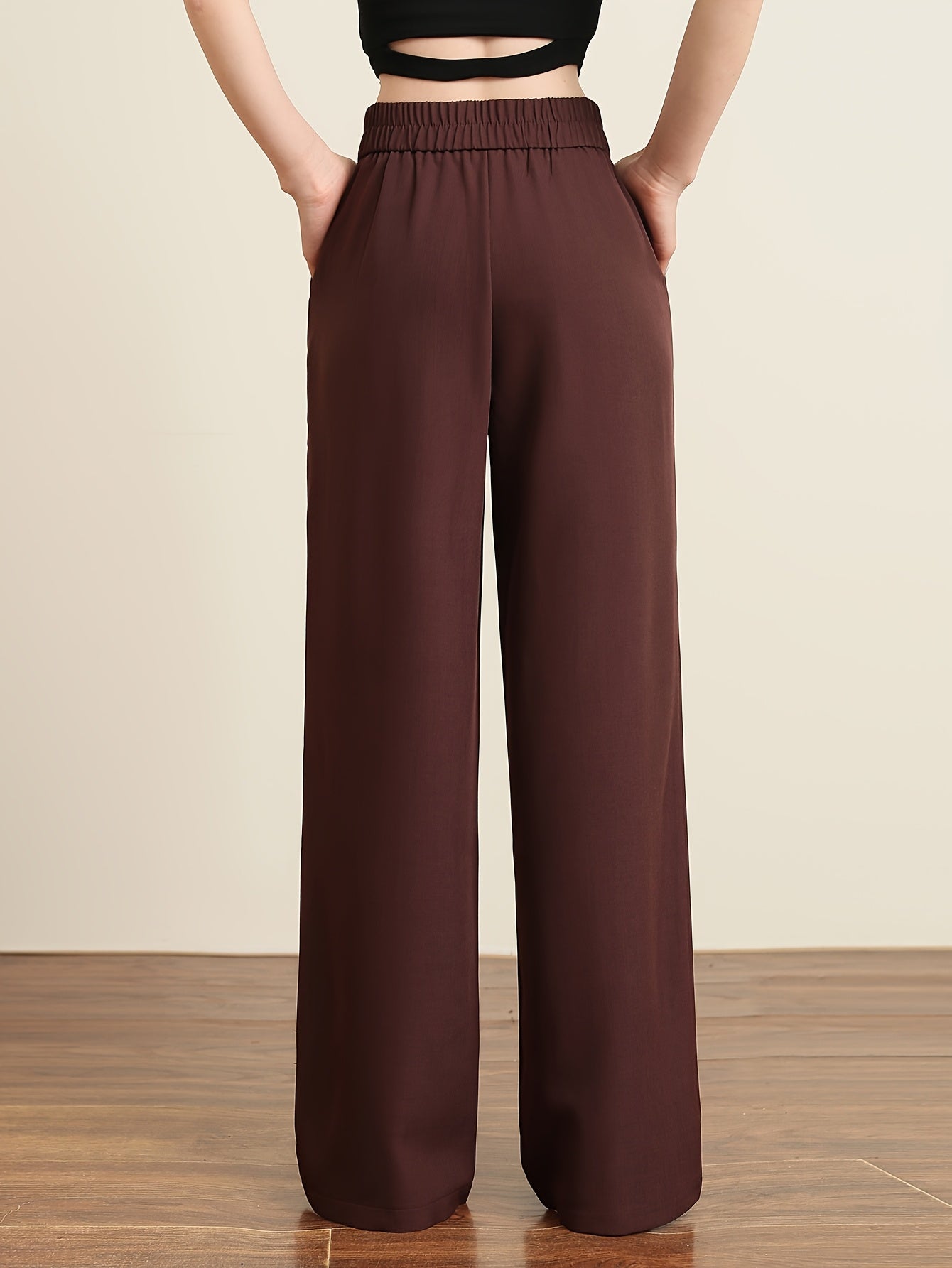 Solid Color Slim Straight Pants, Casual Women'S Long Trousers with Pockets And Buttons for Everyday Wear.