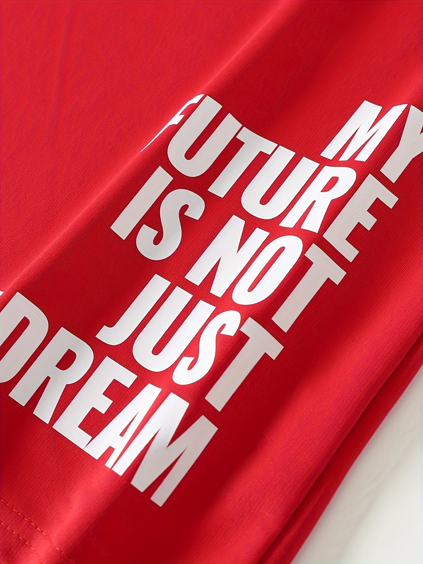Men's 2pcs Summer MY FUTURE IS NOT JUST A DREAM Casual T-Shirt and Pants Set - Suitable for Casual Sports Outing - Starry OB