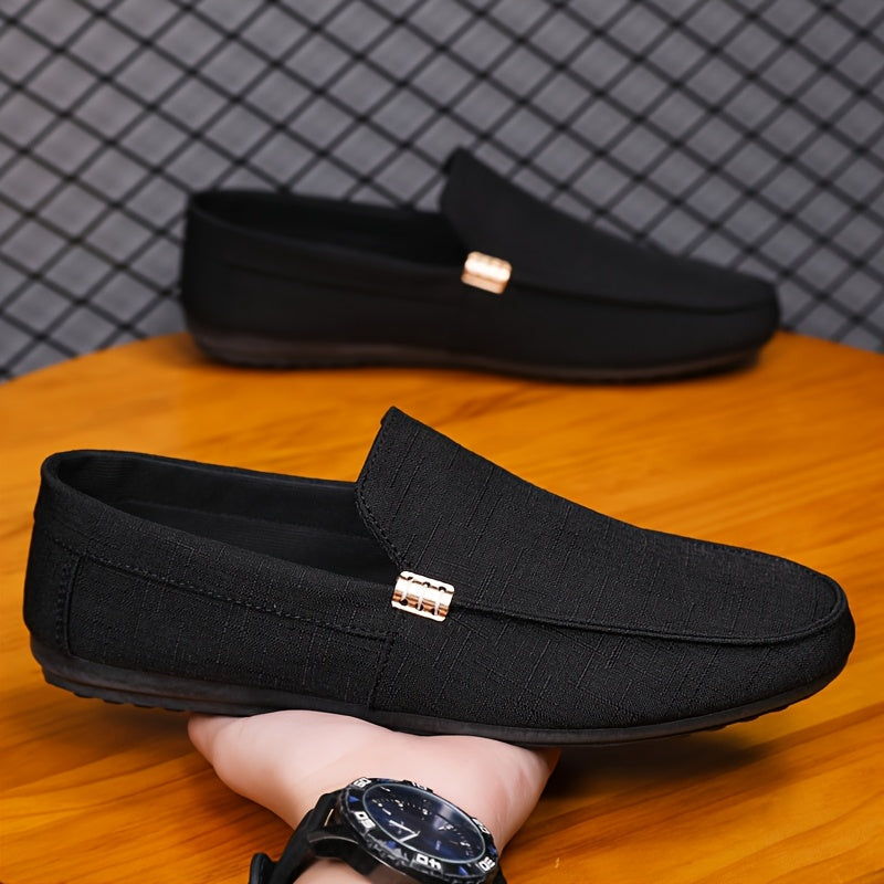 Men's Slip-On Casual Sneakers - Breathable Upper, EVA Cushioned Insole & Durable PU Sole - Low-Top Round Toe Design for All-Season Outdoor Hiking, Daily Wear & Leisure Activities, Allseason Shoes | Stylish Slipons | Fabric Li
