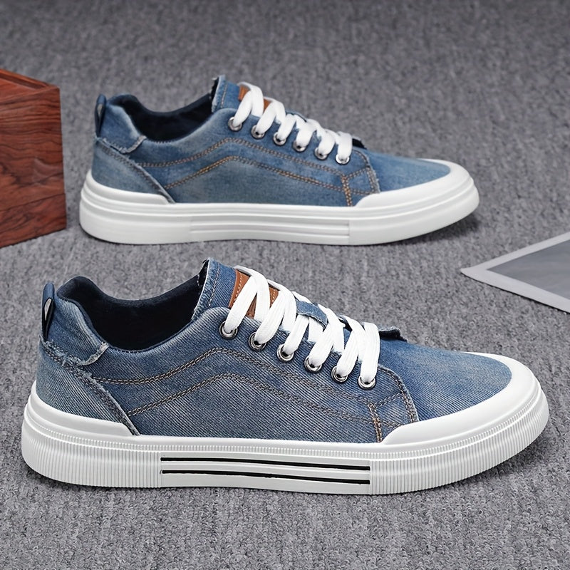 Men's Casual Sneakers - Lightweight Breathable Canvas & PVC Sole, Low-Top Lace-Up Round Toe Design for Outdoor Hiking, Streetwear & Daily Wear - All-Season Versatile Comfortable Shoes, Versatile Sneakers | Lowtop Sneakers | D
