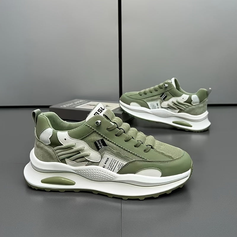 Popular New Fashionable Thick-Soled Sports Shoes for Men, Breathable, Wear-Resistant, Non-Slip, Lightweight Running Shoes, Casual Versatile