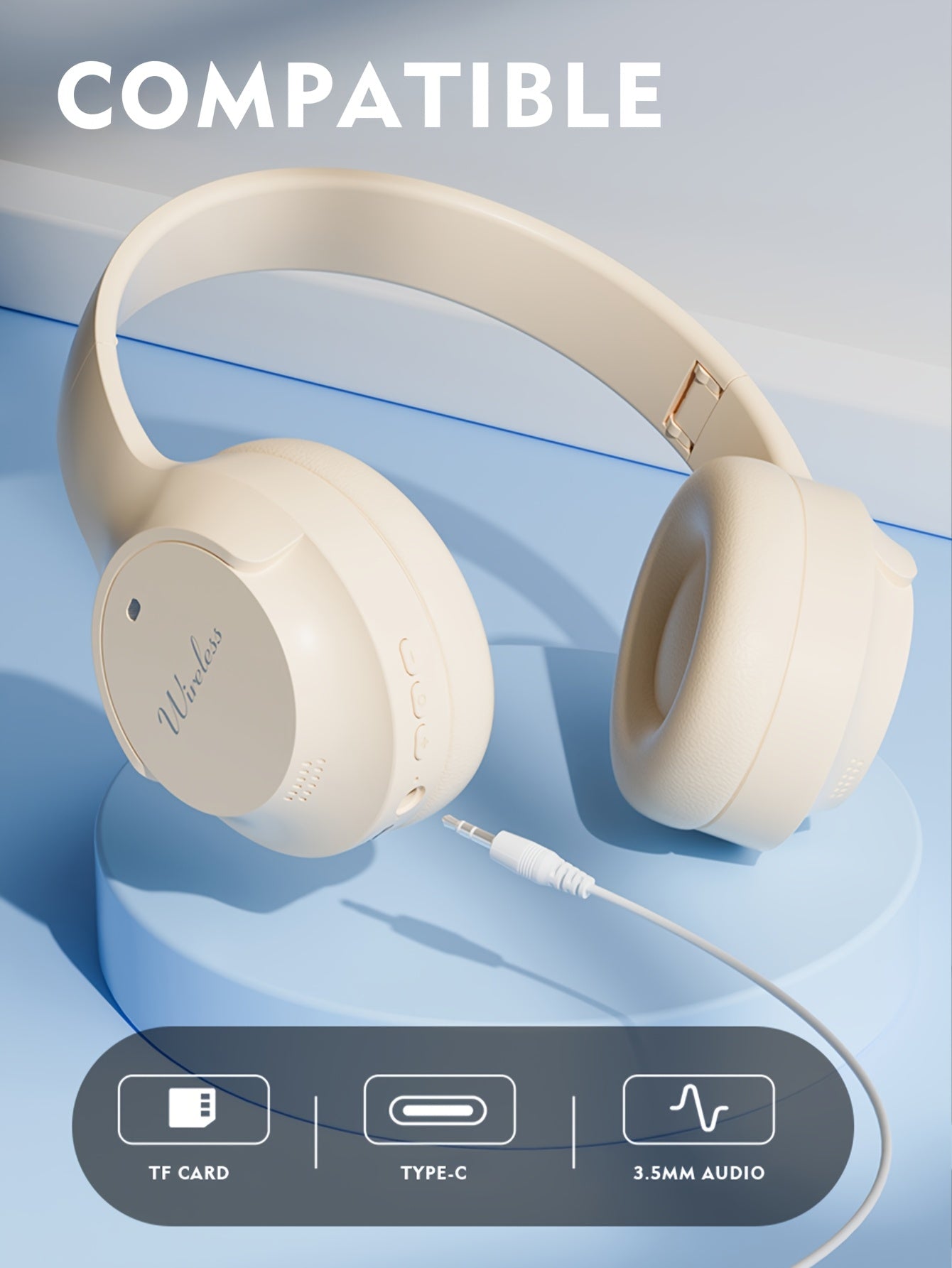 Retro Headphones Wireless Over-Ear Foldable Gaming Headset for Casual Running Video Calls Voice HIFI Earbuds