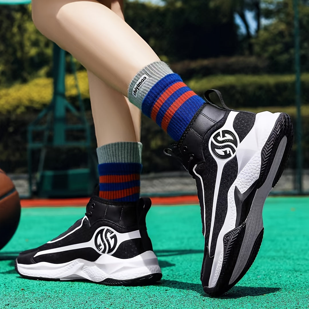Unisex Fashion Sports Sneakers - Casual Street Athletic Running Shoes with Breathable Fabric Upper, Mid Top Lace-Up, Rubber EVA Sole, All-Season Comfort, Round Toe for Training & Basketball