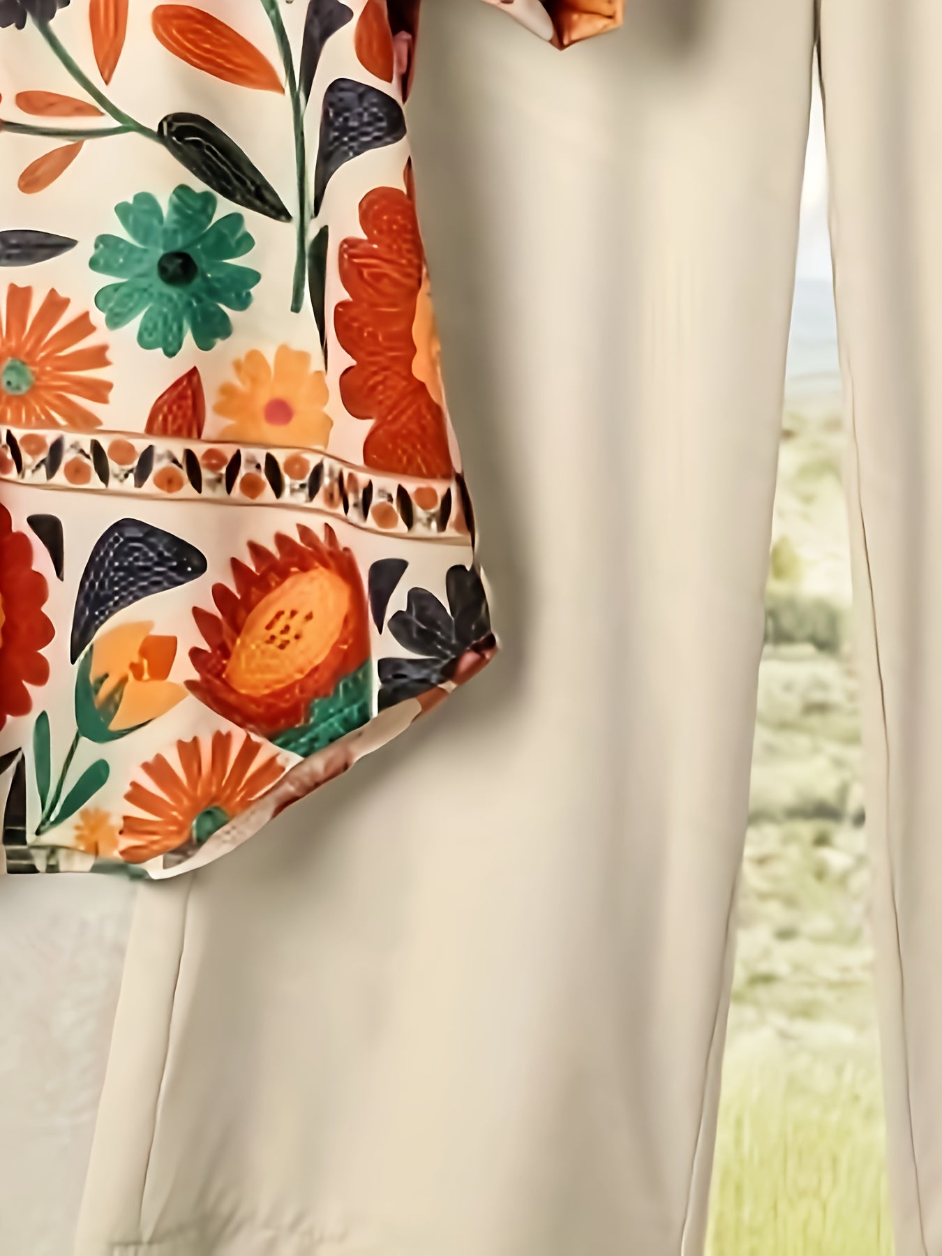 Vintage Print Two-Piece Set