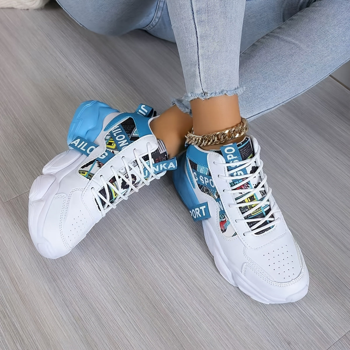 Women's Fashion Thick-Soled Sneakers, Street Style Breathable Casual Shoes for All Seasons