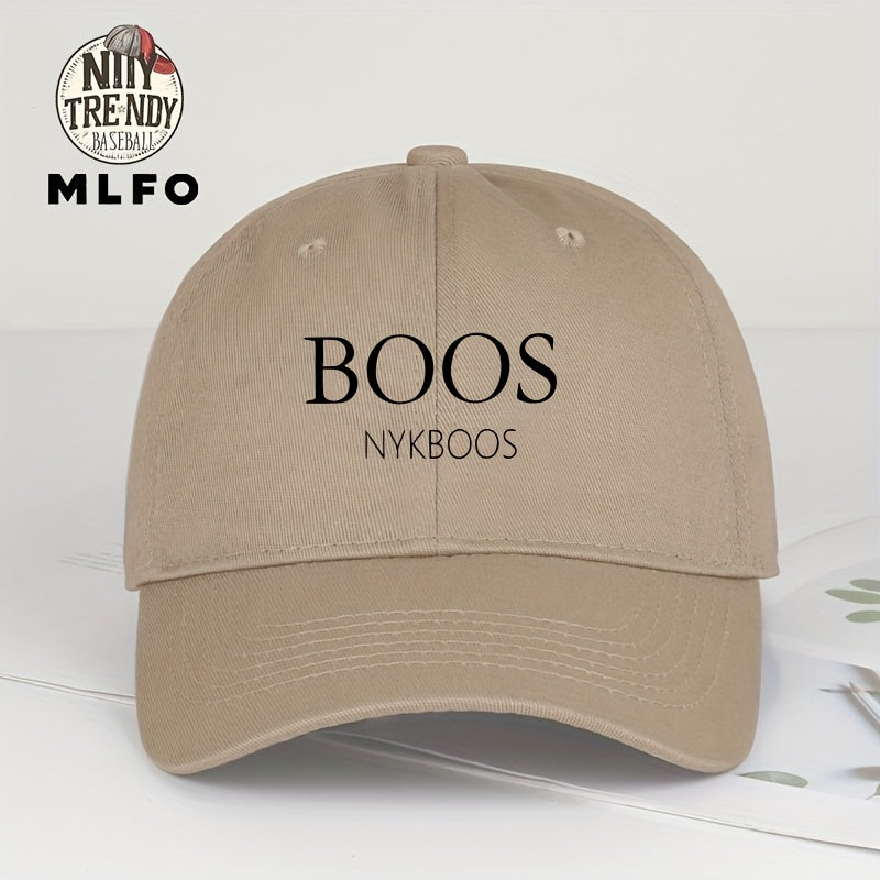 MLFO Casual "BOOS NYKBOOS" Baseball Cap, Lightweight Polyester, Adjustable Fit, Curved Brim, Hand Washable, 5 Colors, with Thanksgiving and Father'S Day Prints