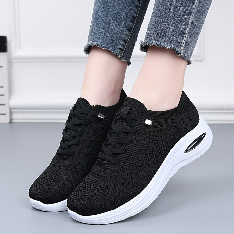 Women's Breathable Casual Running Shoes - Lace-Up Low-Top Sneakers with Fabric Upper & Durable PVC Sole, All-Season Comfort for Walking, Jogging, Casual Attire - Multi-Color Options, Ladies Sneakers