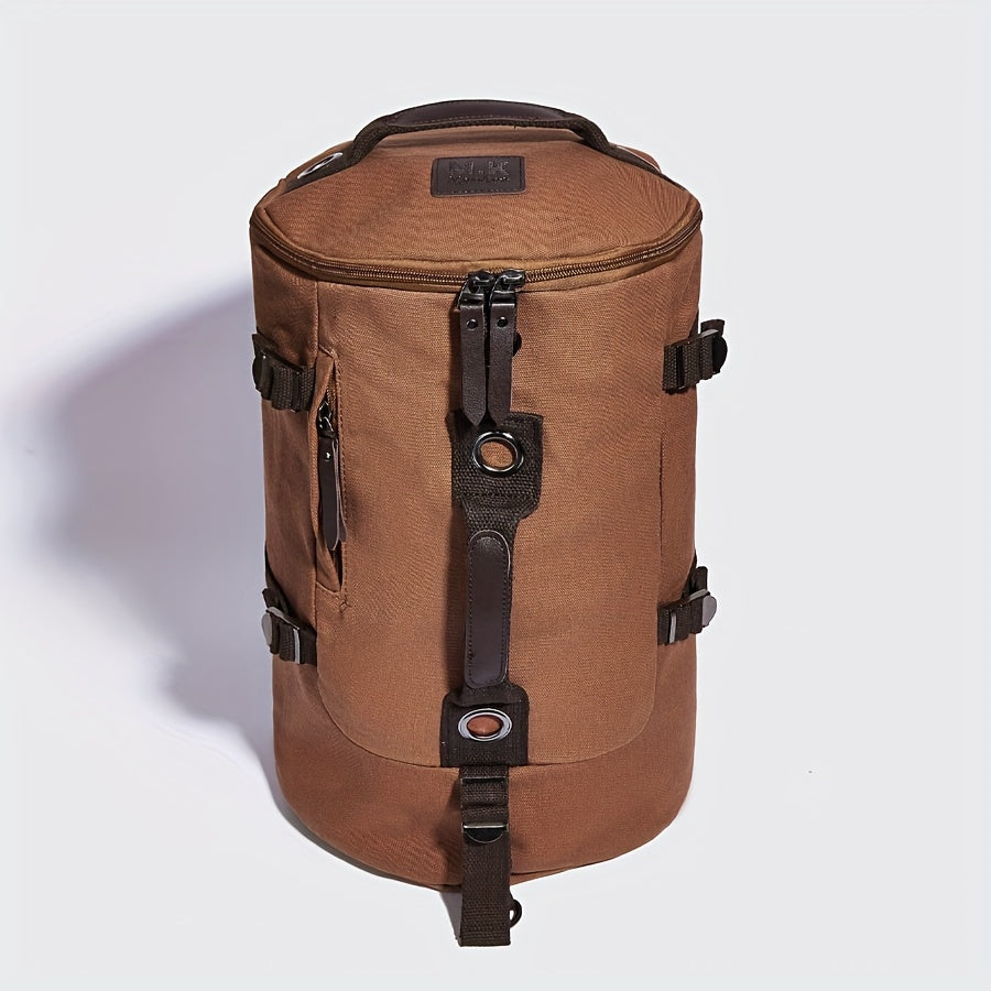 Men's Large Capacity Travel Backpack - Heavy-Duty Backpack with Multiple Compartments, Padded Shoulder Straps & Secure Buckles - Brown Backpack for Business, School, Backpacking - Urban Streetstyle Daypack