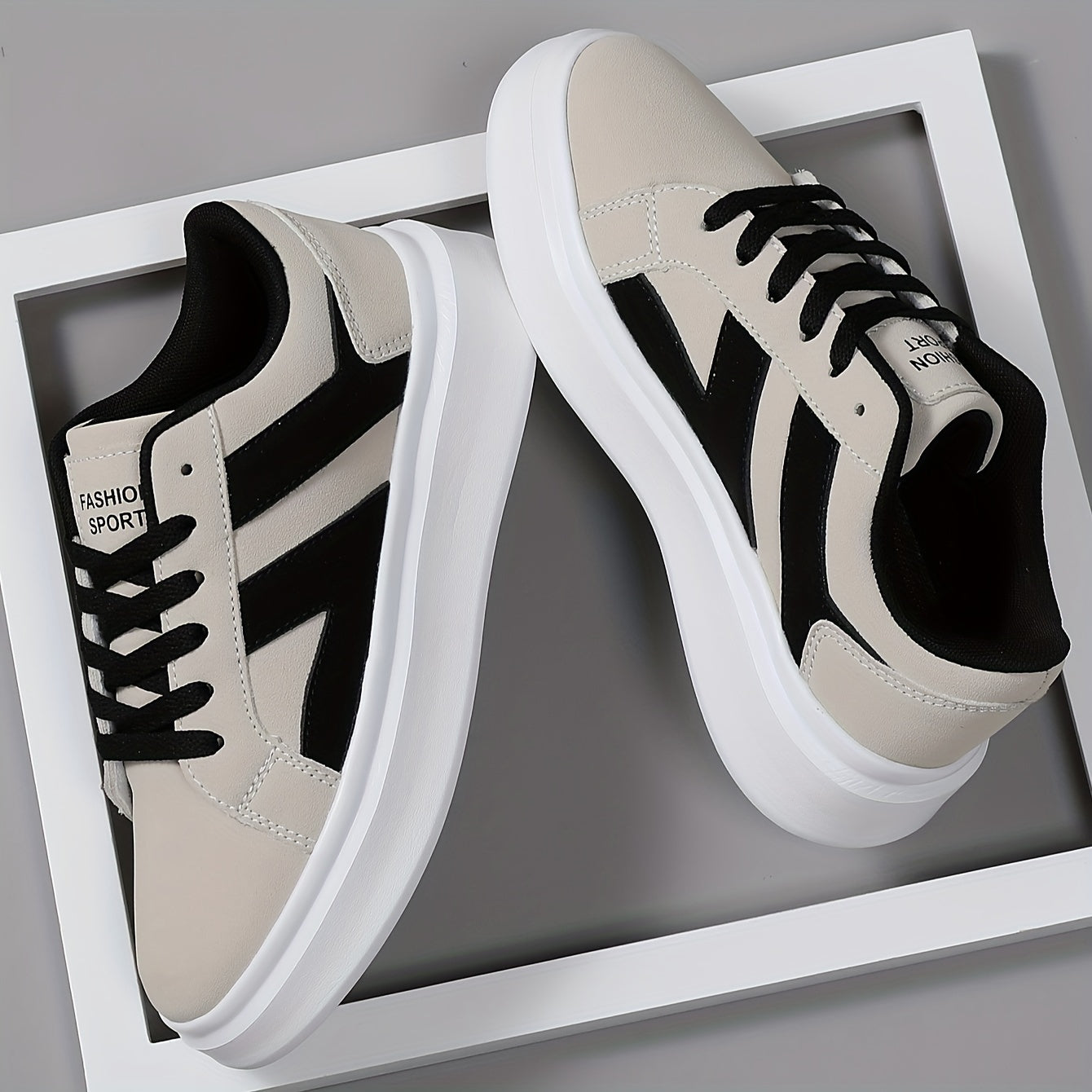 Men's Casual Athletic Sneakers - Low-Top, Trendy Sport Shoes with Lace-Up Closure, Synthetic Upper, EVA Sole for Hiking & Casual Attire, Everyday Sneakers | Trendy Lowtops | Comfortable Fit