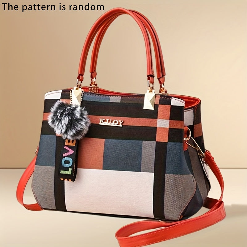 Elegant Women'S Crossbody Bag with Detachable Strap - Chic Geometric Pattern, Black Synthetic, Golden-Tone Hardware, Perfect for Casual or Formal Occasions, Versatile Handbag | Geometric Pattern Bag | Synthetic Bag, Purse Cro