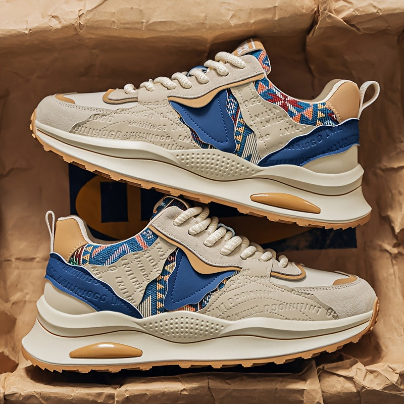 Men's Lightweight Casual Sneakers - Breathable PU Upper, Cushioned PVC Sole, Lace-Up Low-Top Design for Streetwear & Outdoor Comfort - All-Season Versatile Shoes, Everyday Footwear, Sleek Athletic Design, Fabric Lined Interio