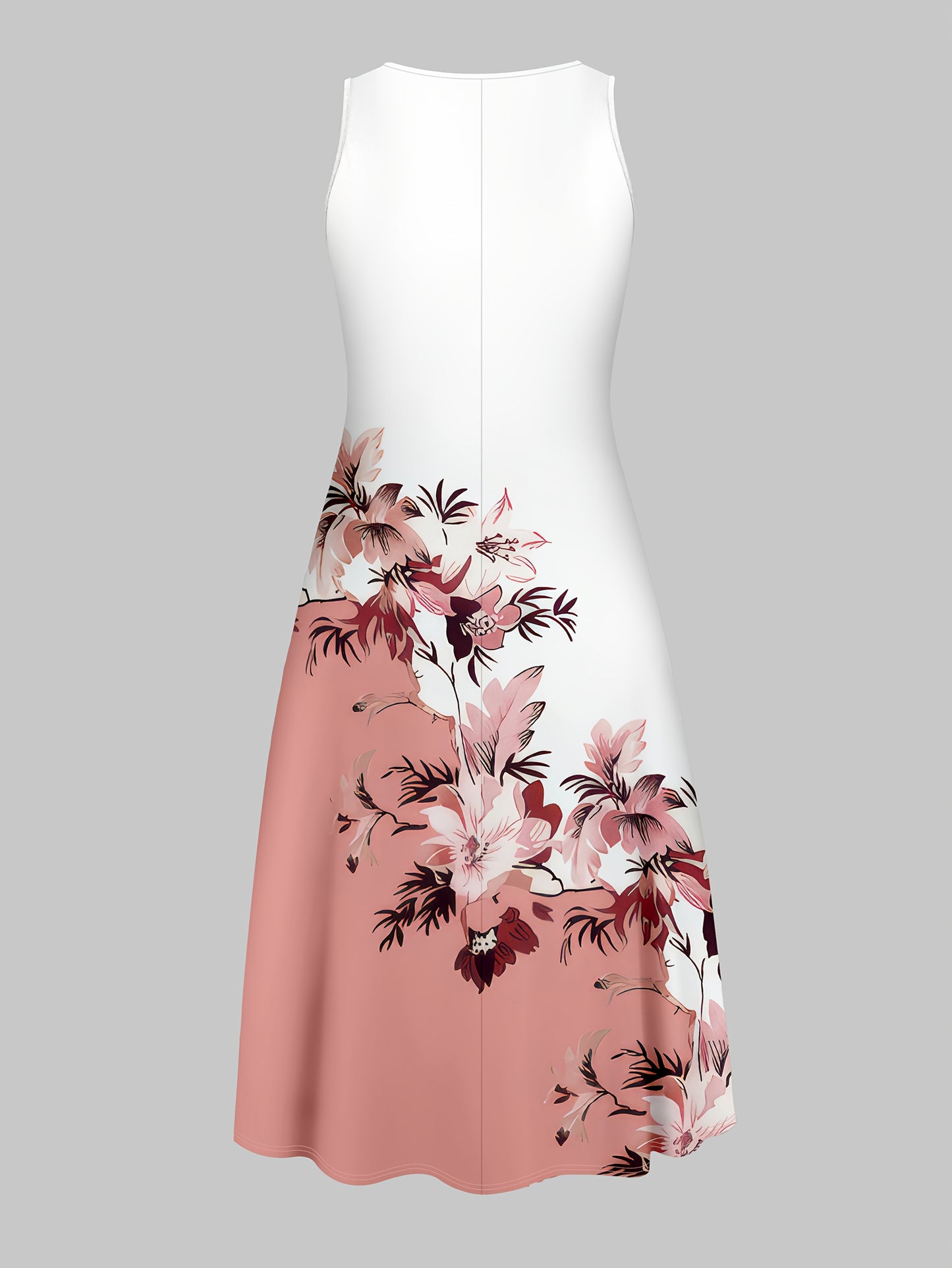 Fashion Women's solid color small cardigan and floral print patchwork dress two-piece set
