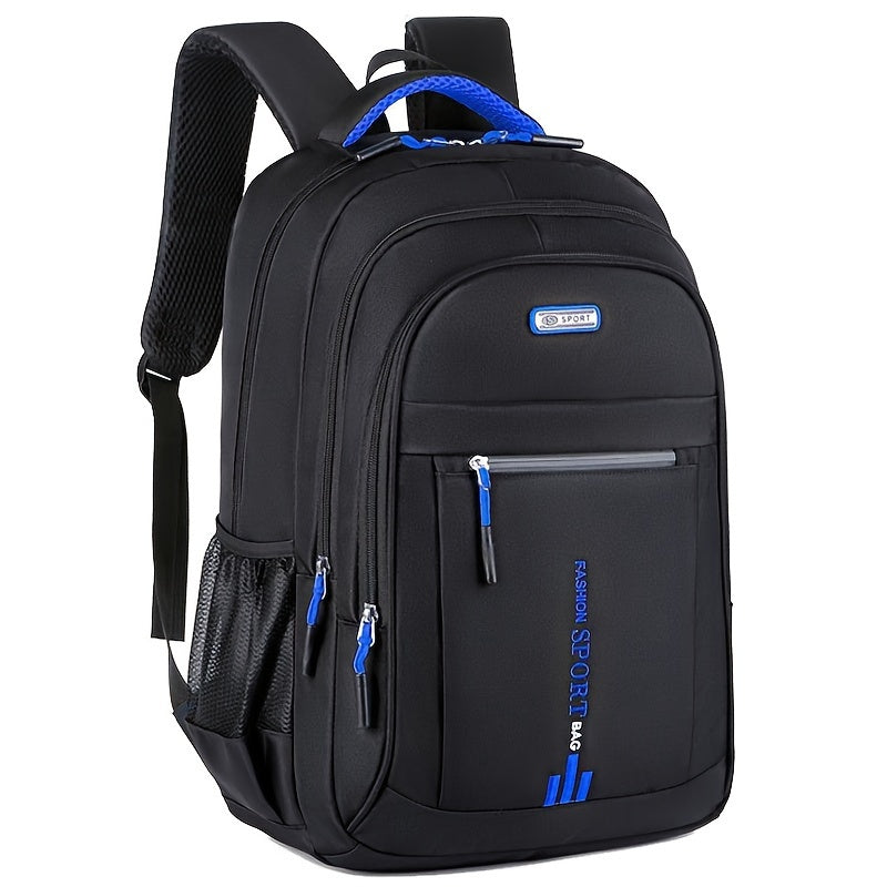 Unisex Large Capacity Travel Backpack - Durable Nylon Laptop Bag with Multiple Compartments, Business & Casual Style, Black with Green Accents, 60.96cm x 40.64cm x 8, Backpack for Travel