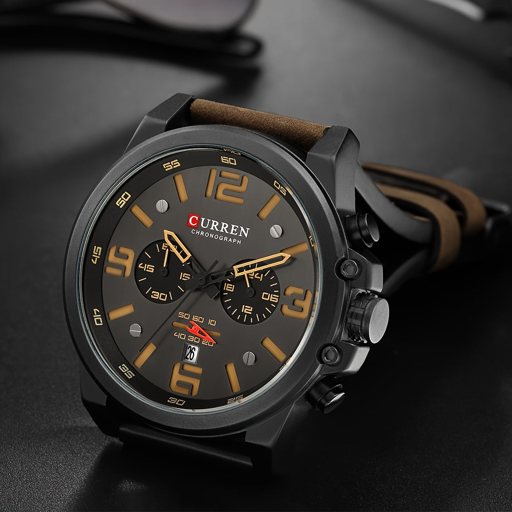 CURREN Men's Sports Watch, Multifunctional Waterproof Wristwatch