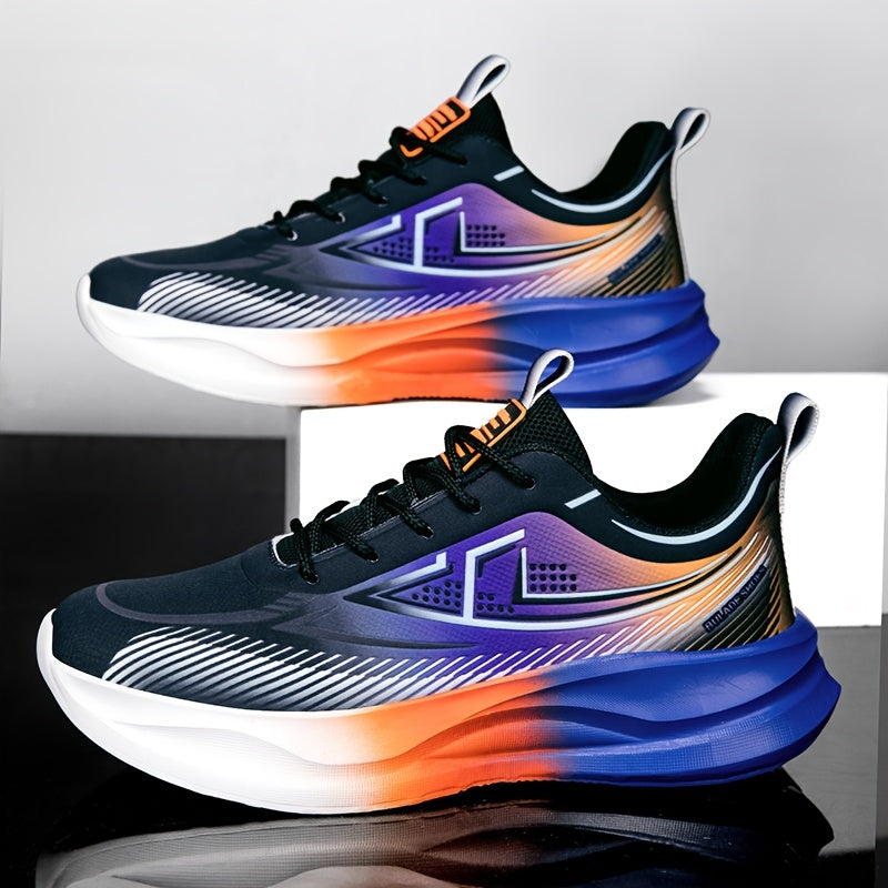 Men'S Breathable Lightweight Running Sneakers - Stylish Color-Block Design, Comfortable Low-Top Casual Shoes for All-Day Wear, Casual Sneakers | Fashionable Casual Shoes | Comfortable Footwear