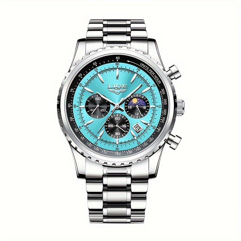 LIGE Top Brand Luxury New Quartz Watch for Women, Luminous Fashion Timepiece for Ladies, Date Chronograph Sports Wristwatch, Men'S Watch