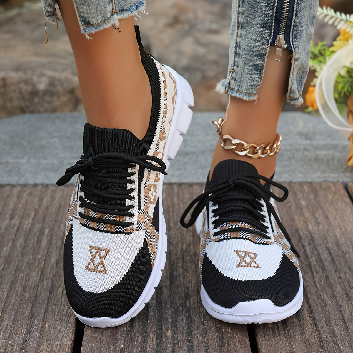 Women's Casual Sneakers Comfort Sport Shoes Fabric Knit Breathable Slip-On All-Season Walking Flats - EVA Sole Non-Slip Athletic Running Footwear - Taizhou North America & Europe Exclusive