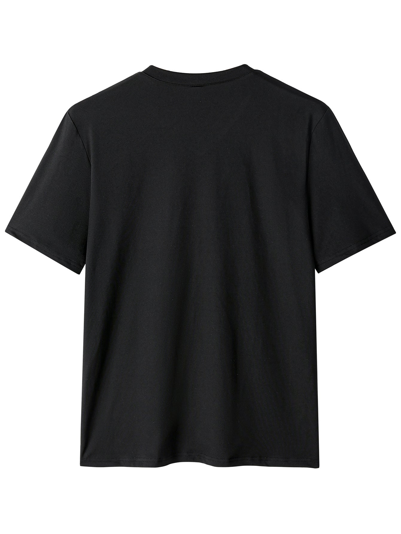 Men's Lightweight Black V-Neck T-Shirt with Seagull Print - Casual Short Sleeve Summer Top, Breathable & Stretchy Fabric, Perfect for Casual Attire or Beach Outings, Outdoor Activity Shirt | Simple Style Tee | Durable Casualw