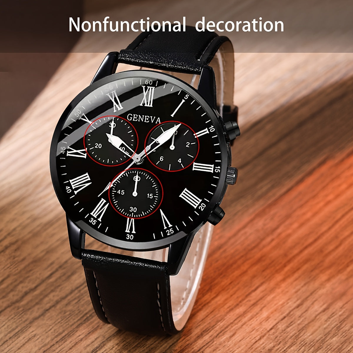 Men's Watch 2pcs/Set Sports Leisure Fashion Digital Round Dial Quartz Watch And PU Woven Wrap Wristband Suitable for Men Party,Holiday,Birthday Wear Or As Brother,The Best Gift for A Man(No Box)