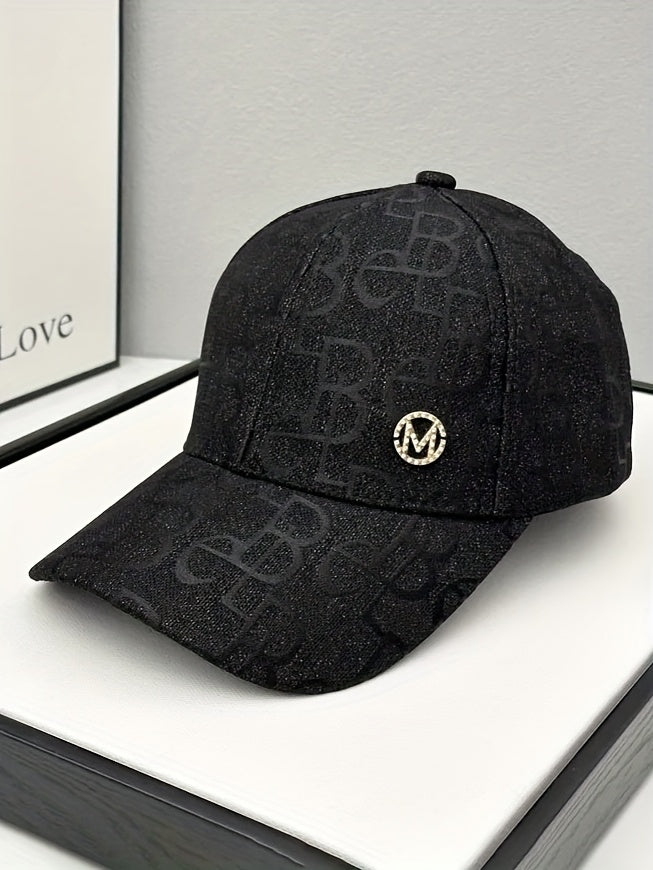 Women'S Adjustable Baseball Cap - Lightweight, Embroidered Jacquard Design, Sun Hat for Spring & Summer, Casual Fashion Trend, Daily Use, Holiday Theme, Adjustable Size
