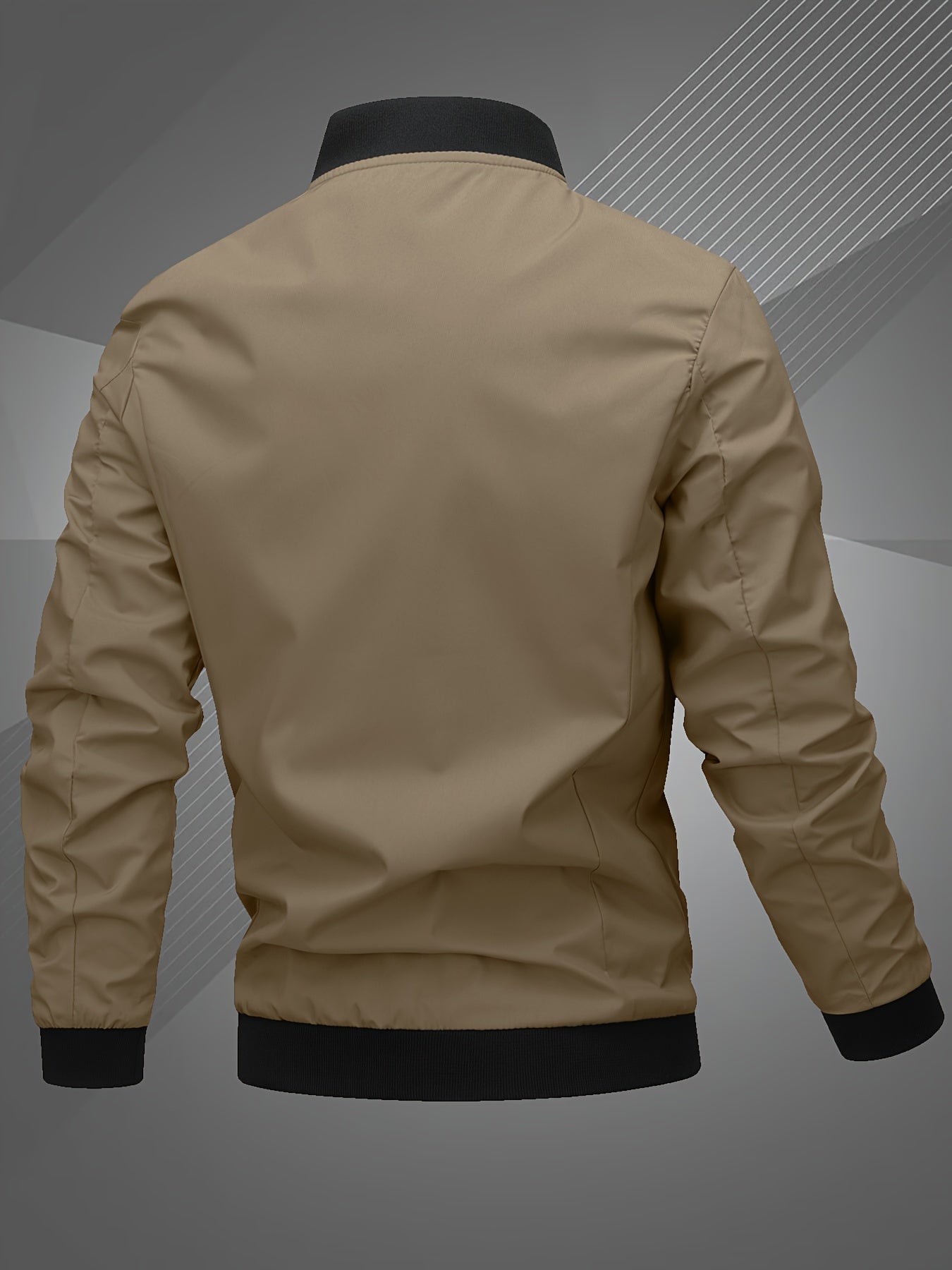 2pcs Men's Classic Bomber Jacket & Jogging Pants Set - Sleek Black with Letter Embroidery, Elastic Cuffs & Waistband, Durable Polyester, Perfect for Outdoor Activities & Casual Wear, Jogging Suits