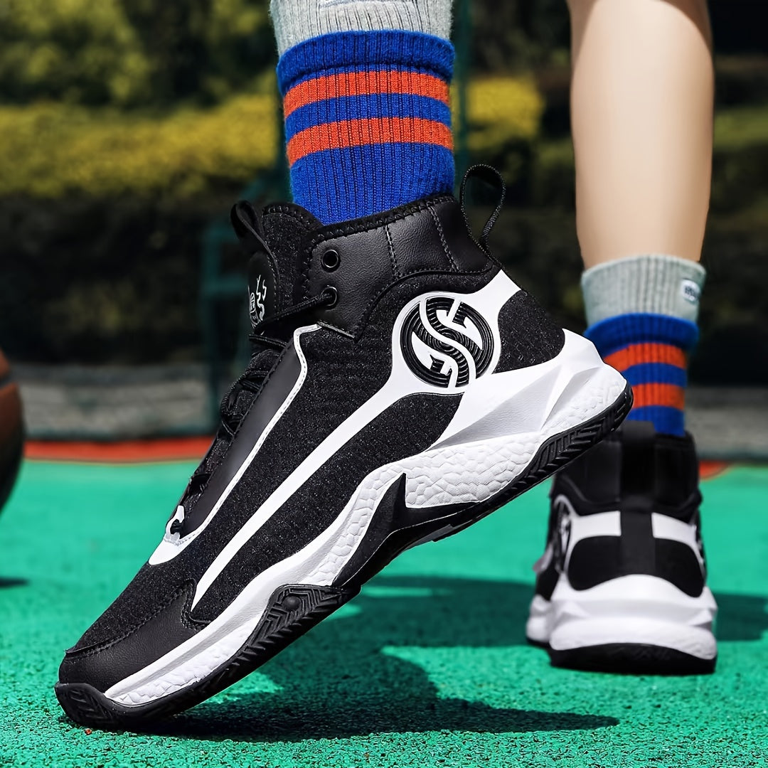 Unisex Fashion Sports Sneakers - Casual Street Athletic Running Shoes with Breathable Fabric Upper, Mid Top Lace-Up, Rubber EVA Sole, All-Season Comfort, Round Toe for Training & Basketball