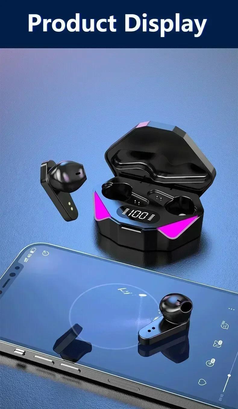 ՆՈՐ X15 Bluetooth անլար խաղային ականջակալներ 65 մվ ցածր լատենտությամբ Fone խաղային ականջակալներ միկրոֆոնով, ձեռքերի ազատ օգտագործման համար
