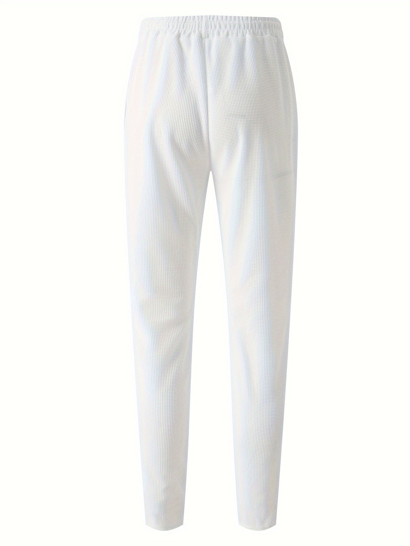 New Long Sleeve Buttoned Hooded Jacket and Rope Pants Set for Spring and Autumn, Waffle Solid Classic Men's Sports 2pcs Sports Suit - Sports Suit for Outdoor Sports Enthusiasts, Breathable and Comfortable