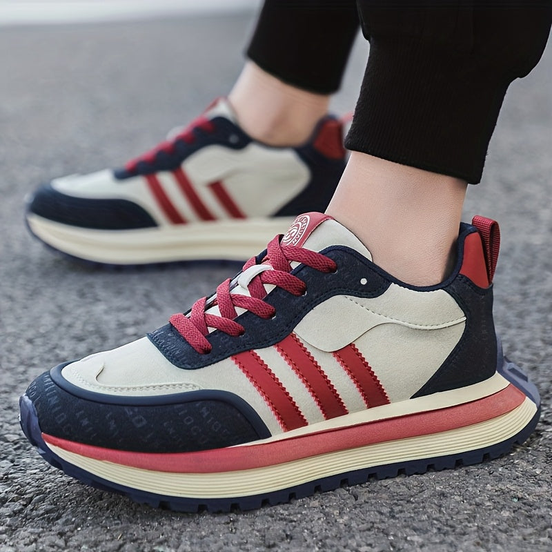 Men'S Casual Sneakers - Comfortable, Non-Slip, All-Season Footwear with Lace-Up Closure, Stylish Brown and Teal Design, Everyday Walking Shoes|Stylish Casual Shoes|Laceup Construction, Casual Shoes